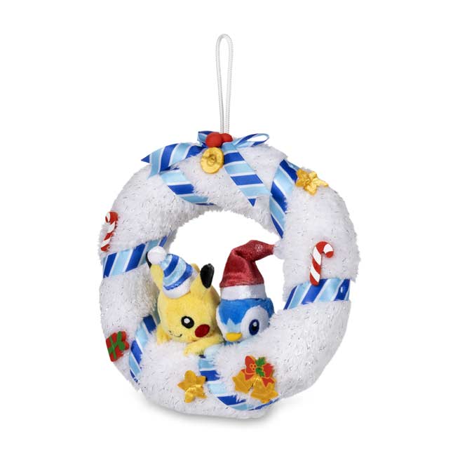 Pikachu & Piplup Pokémon Undersea Holiday Wreath Plush - 7 In 