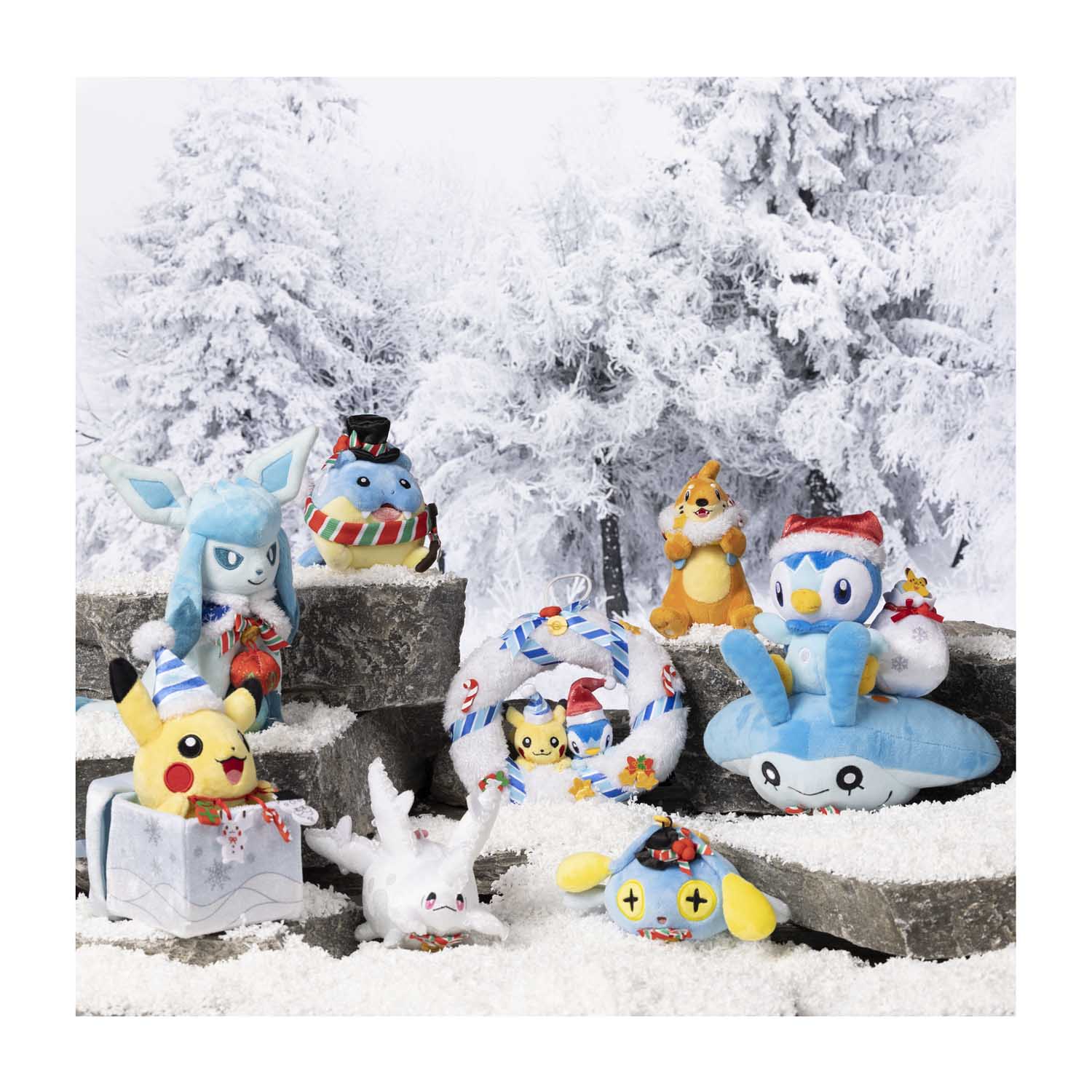 Pikachu & Piplup Pokémon Undersea Holiday Wreath Plush - 7 In.