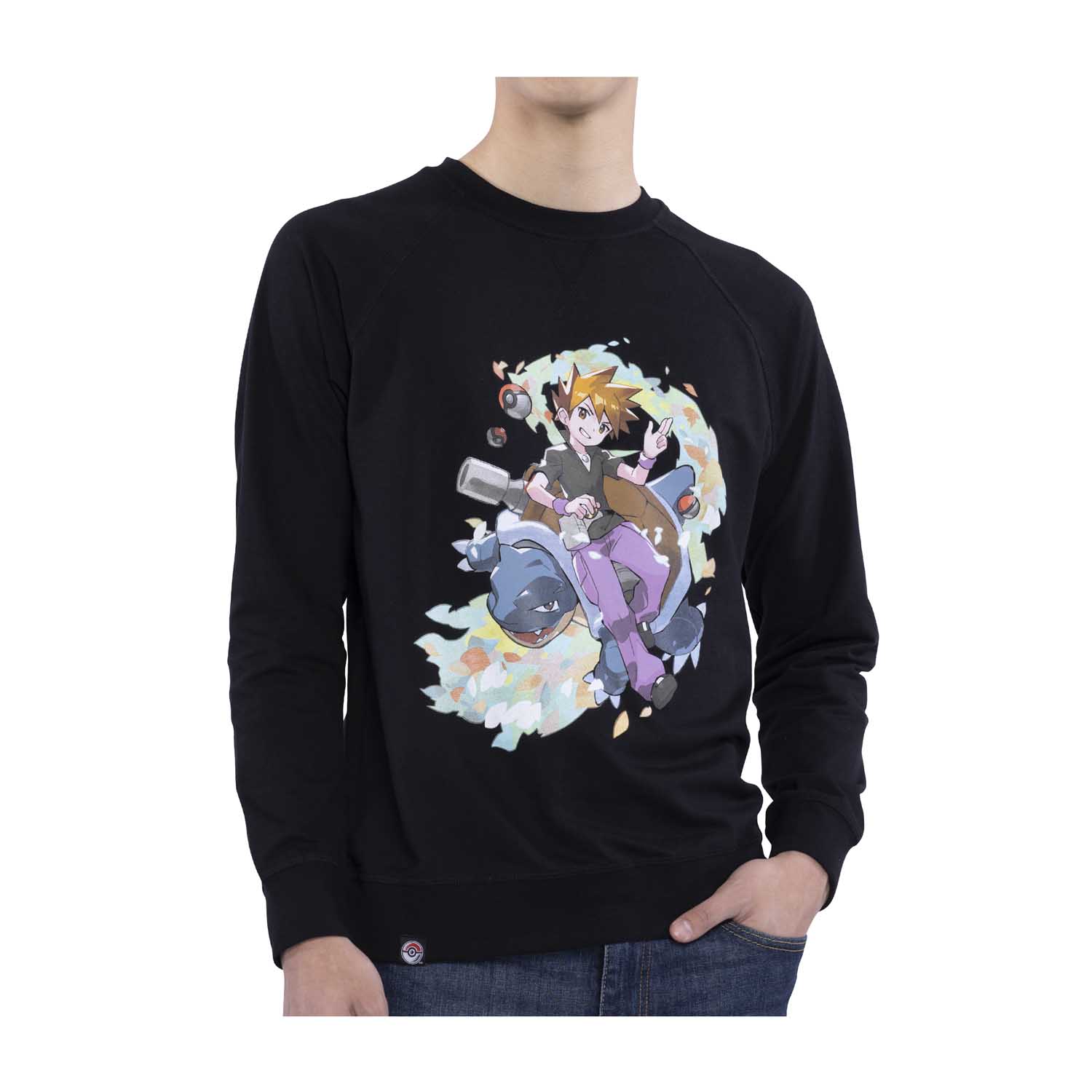 Blue Pokémon Trainers Black French Terry Crew Neck Sweatshirt - Adult ...