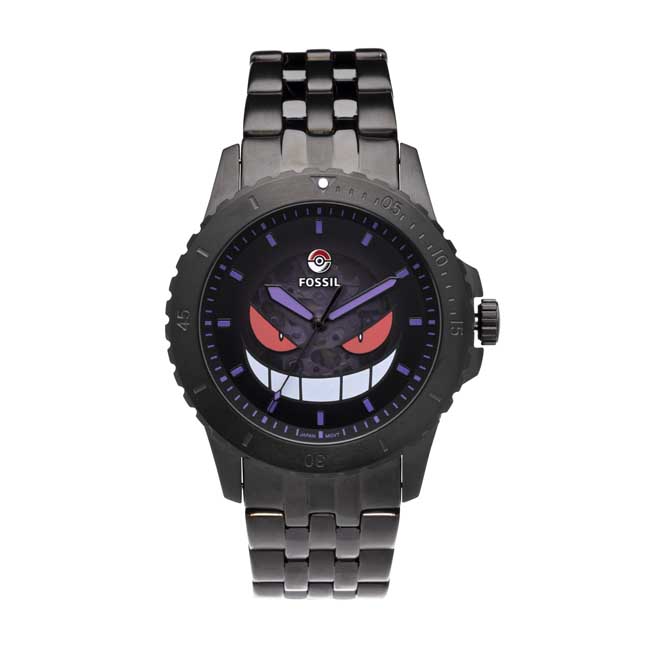 Pokémon Center × Fossil Gengar Black Stainless Steel Watch Box Set