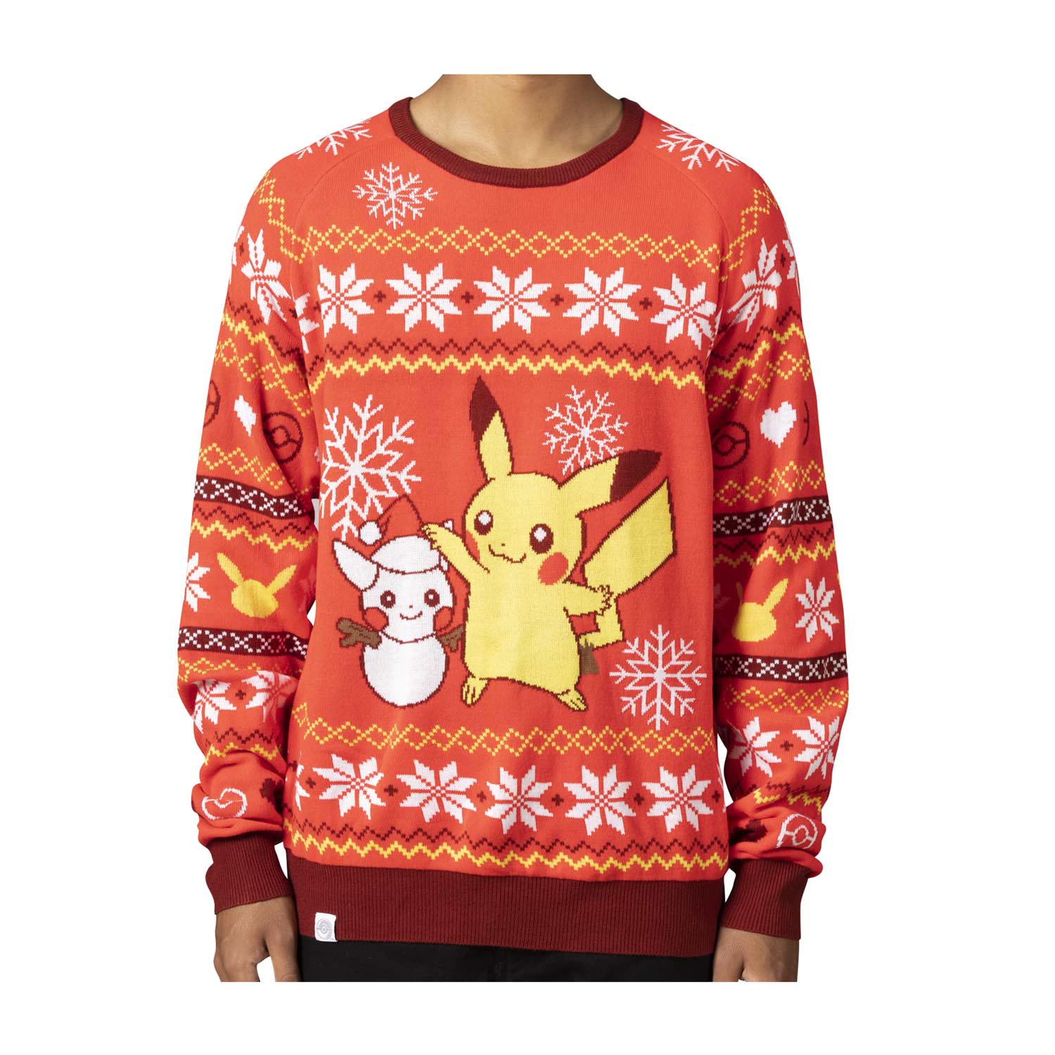 Pikachu Holiday Friend Red Knit Sweater - Adult