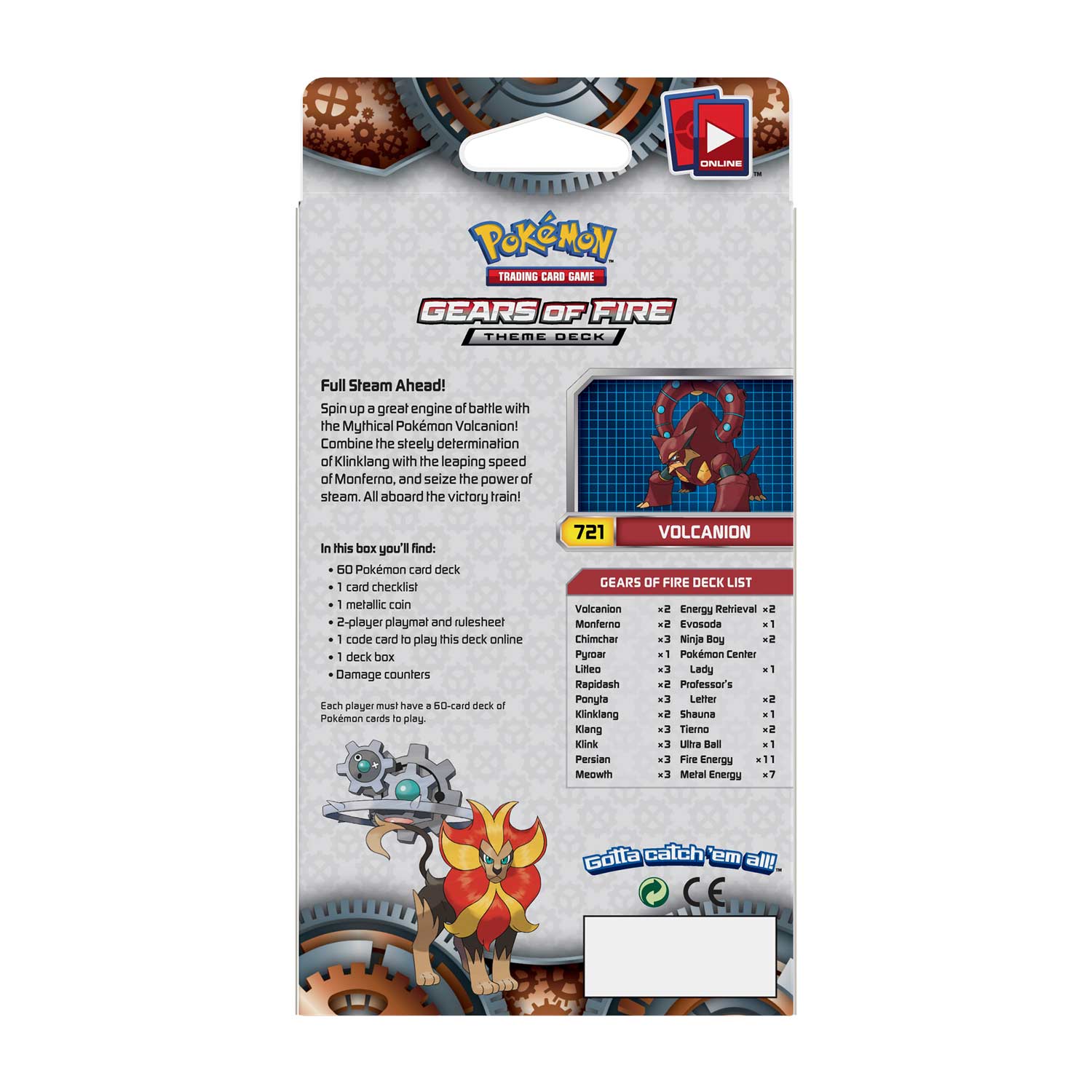 Pokémon Tcg Xy Steam Siege Gears Of Fire Theme Deck 60 Cards