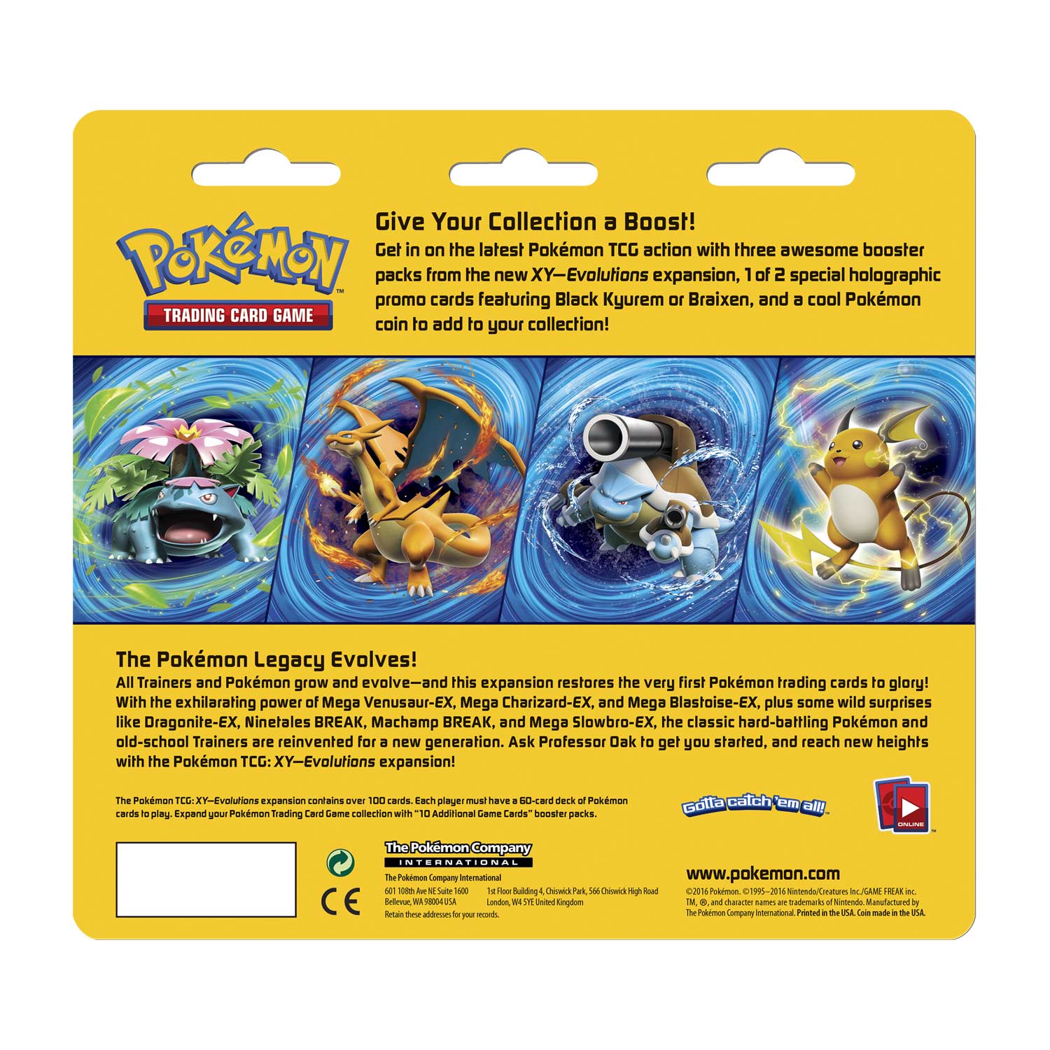 Pokémon Tcg Xyevolutions Boosters 3 Booster Packs With Coin And Braixen Card