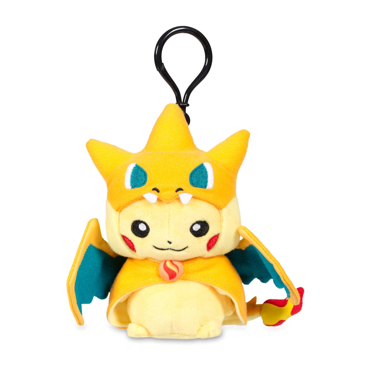 Mega Charizard Y Costume Pikachu Keychain Plush