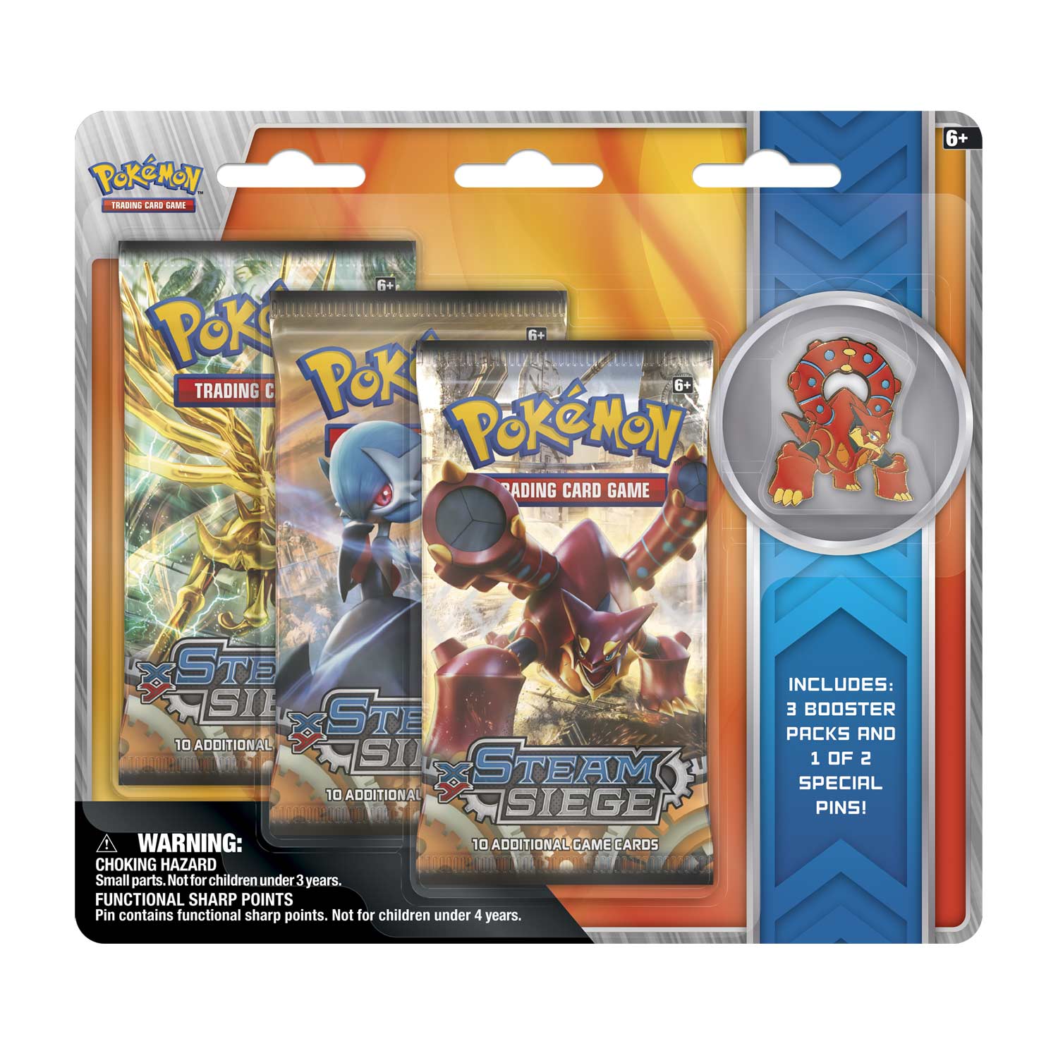 Pokémon Tcg Xysteam Siege Boosters 3 Booster Packs With Volcanion Collectors Pin