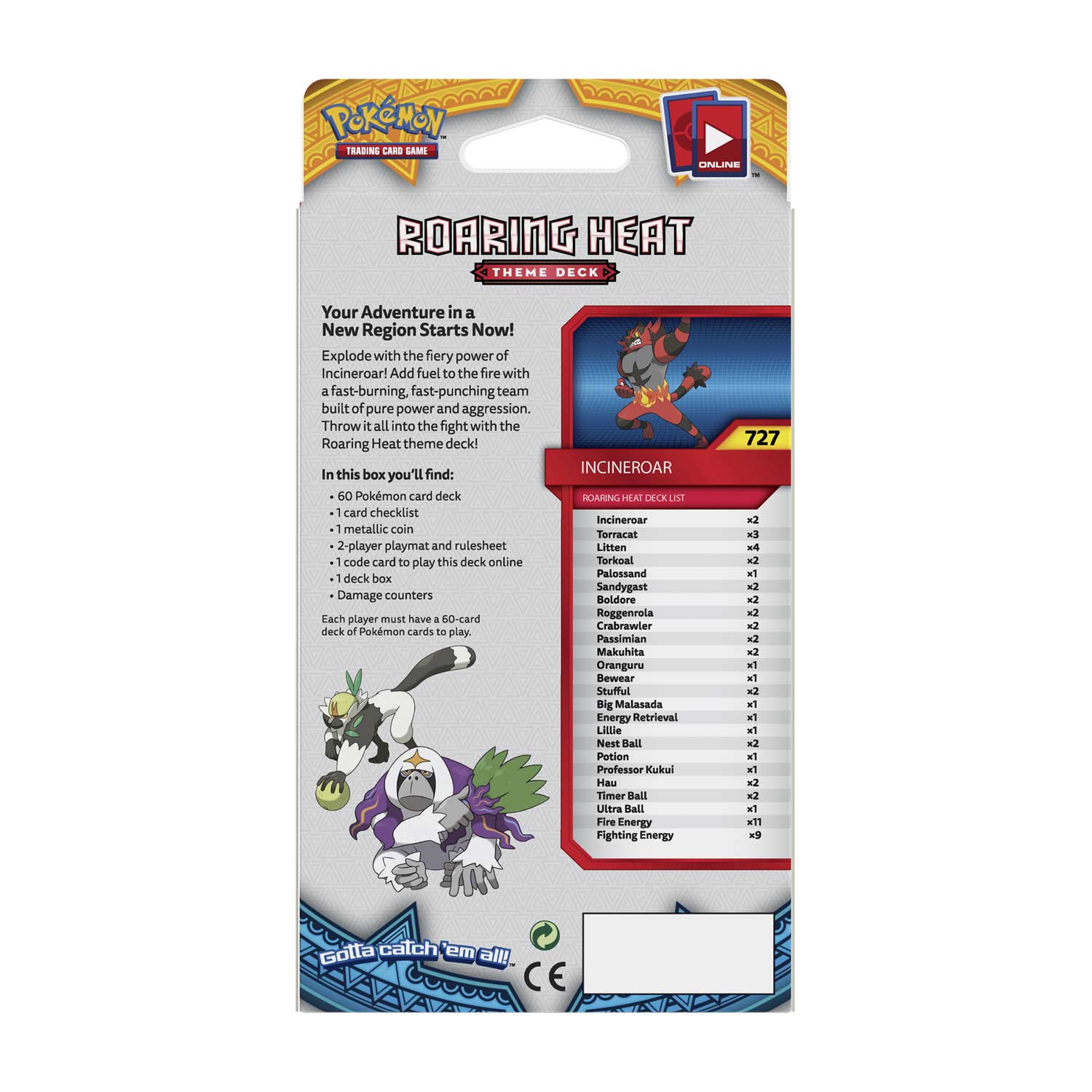 Pokémon Tcg Sun Moonroaring Heat Theme Deck