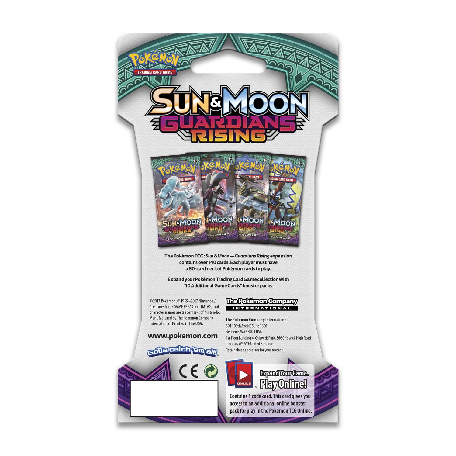 POKEMON Sun and Moon Guardians Rising Booster Pack x1 NEW