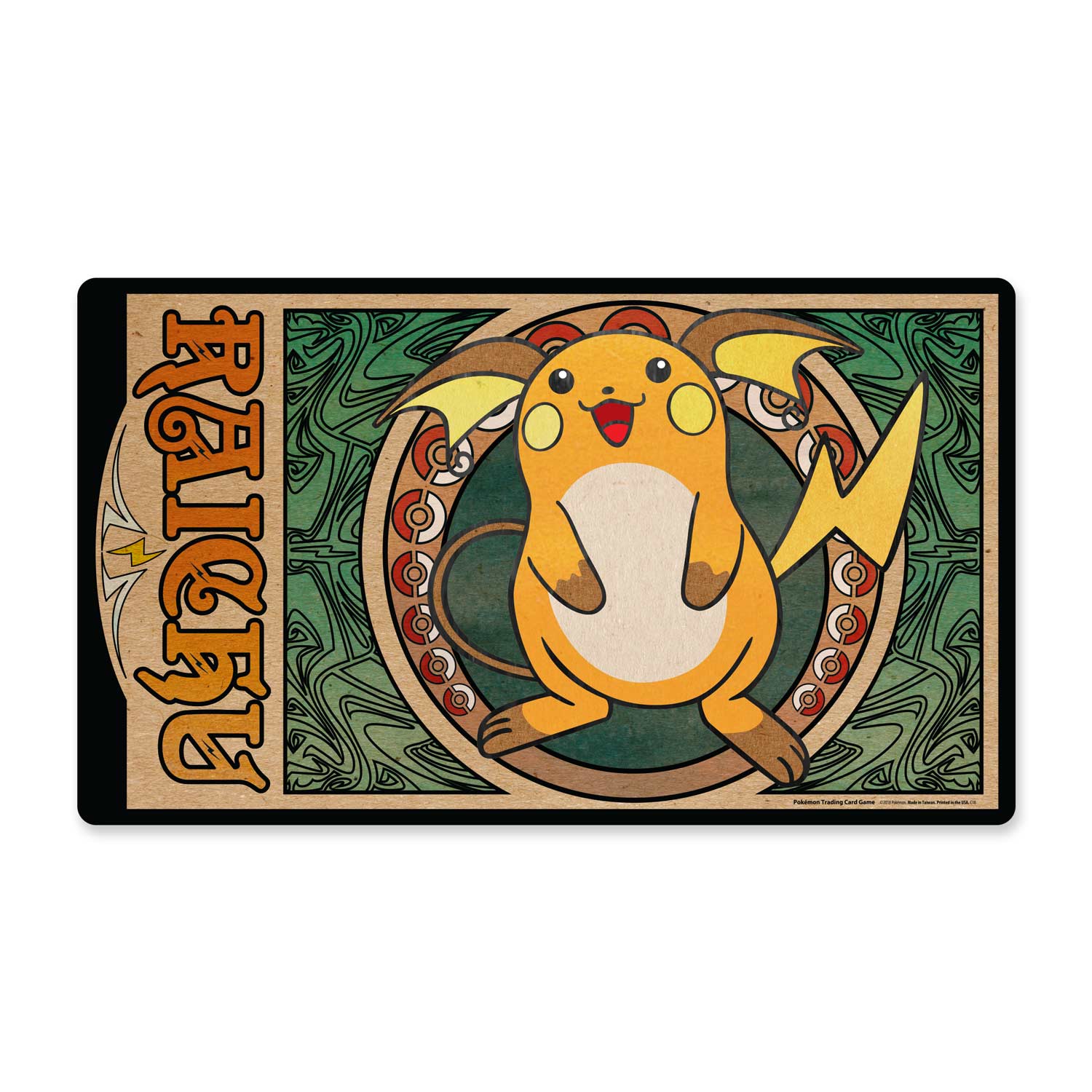 pokémon tcg raichu art nouveau playmat pokémon center original