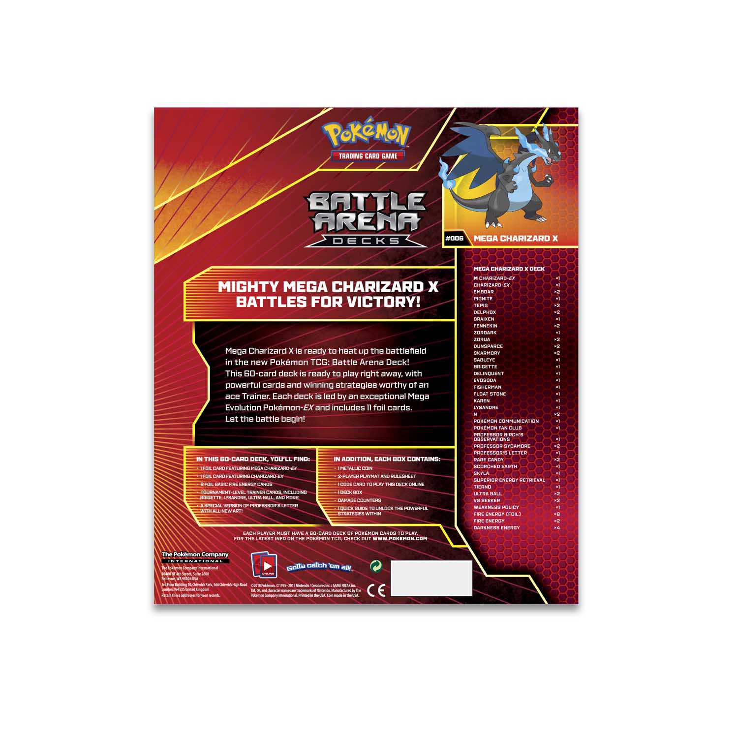 Pokémon Tcg Battle Arena Deck Mega Charizard X