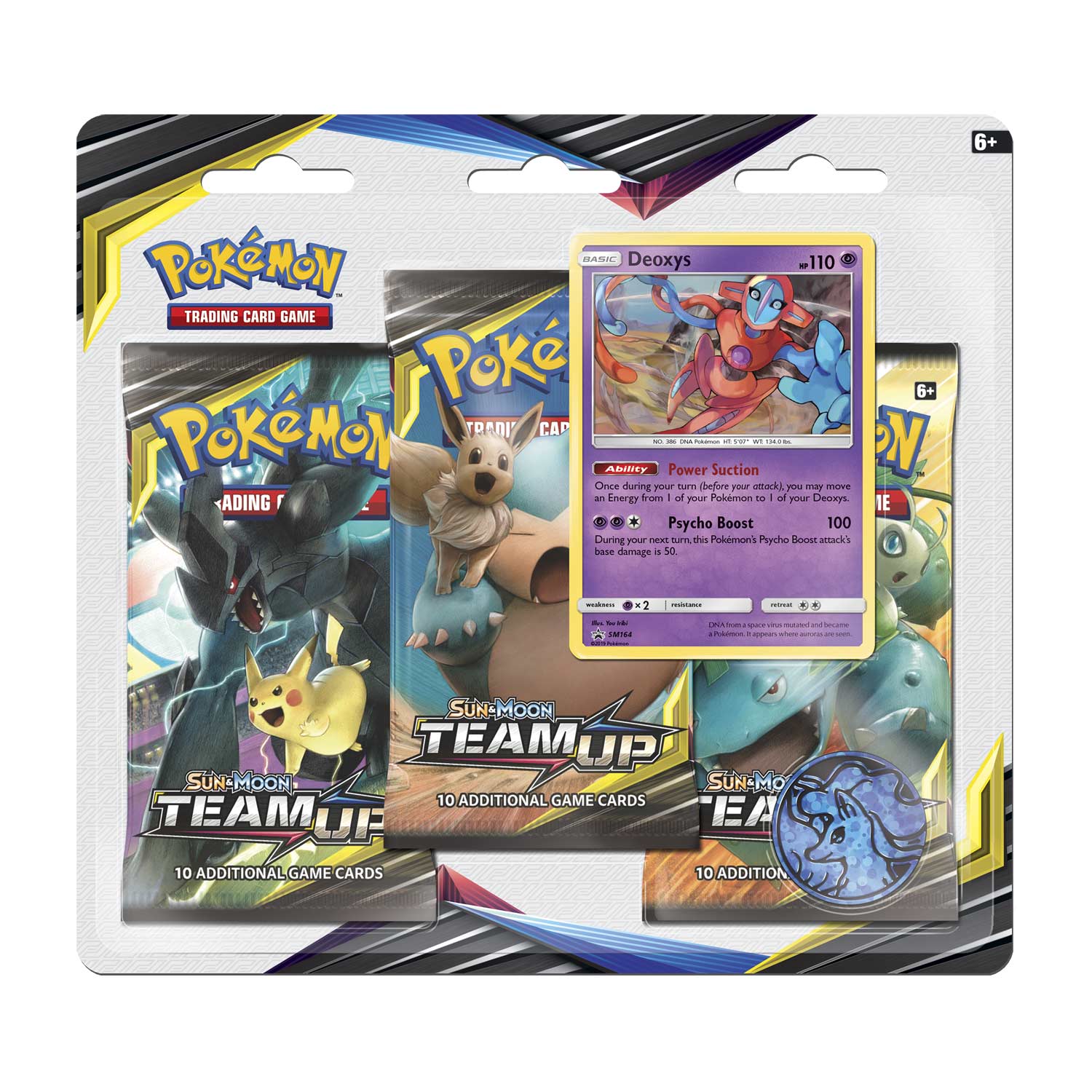 Pokémon Tcg Sun Moon Team Up 3 Booster Packs Coin Deoxys Promo Card