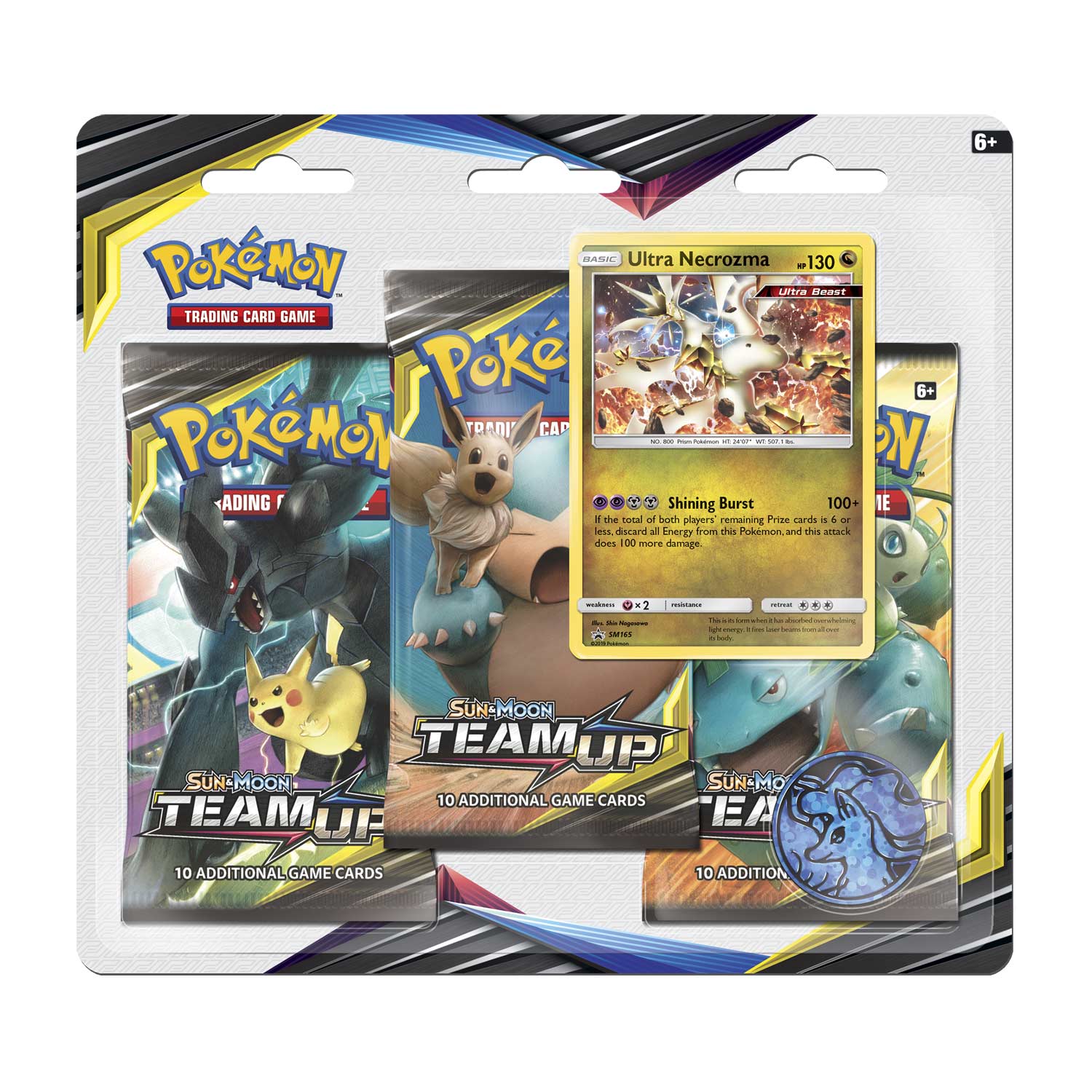 Pokémon Tcg Sun Moon Team Up 3 Booster Packs Coin Ultra Necrozma Promo Card