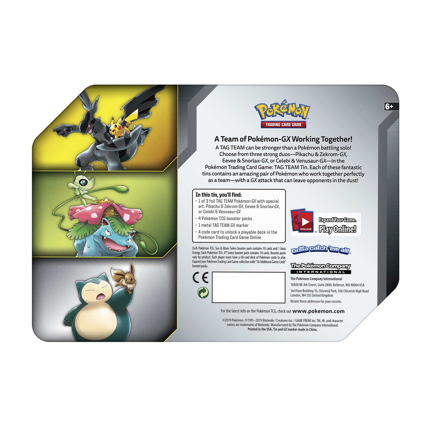 Pokémon Tcg Tag Team Tin Pikachu Zekrom Gx