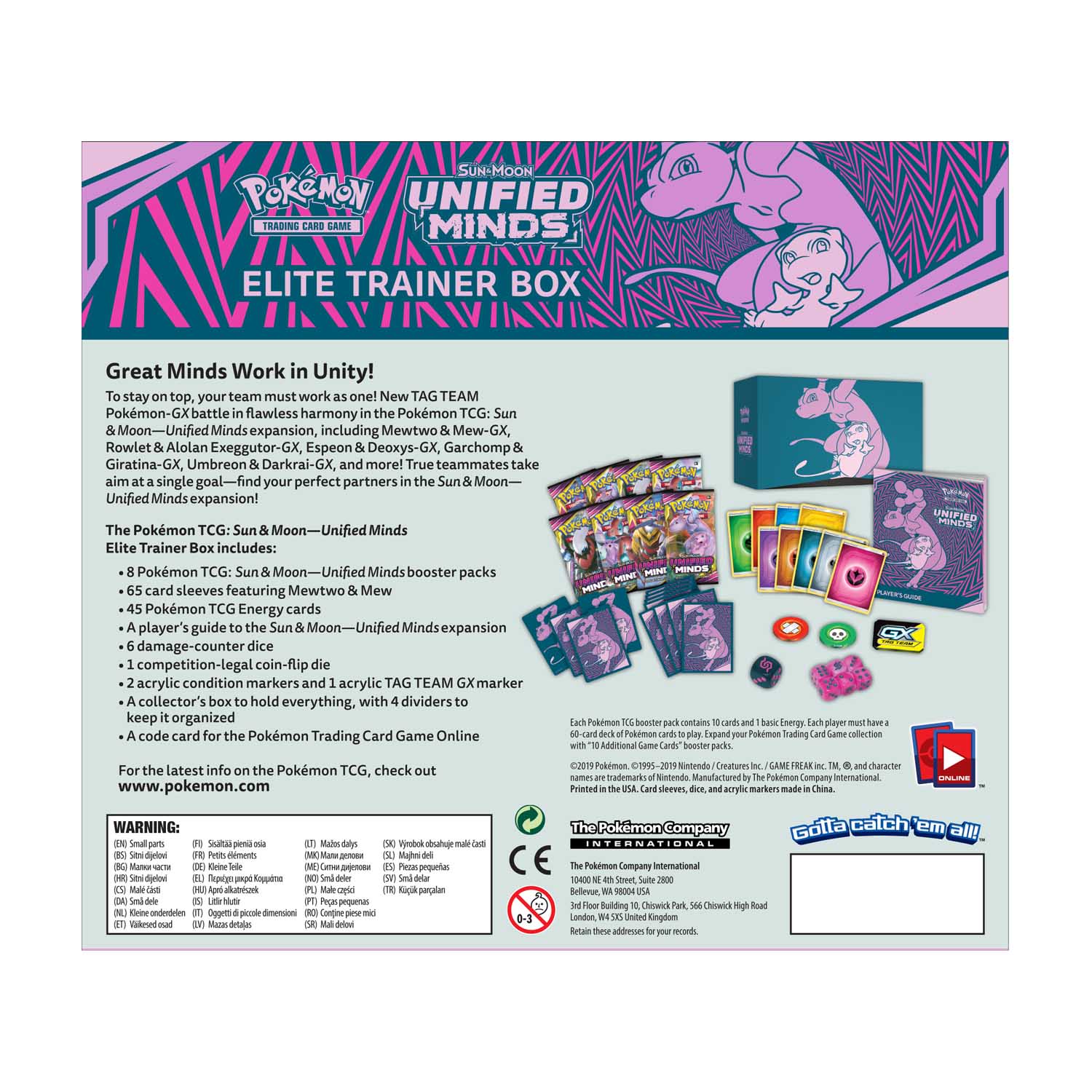 Pokémon Tcg Sun Moon Unified Minds Elite Trainer Box