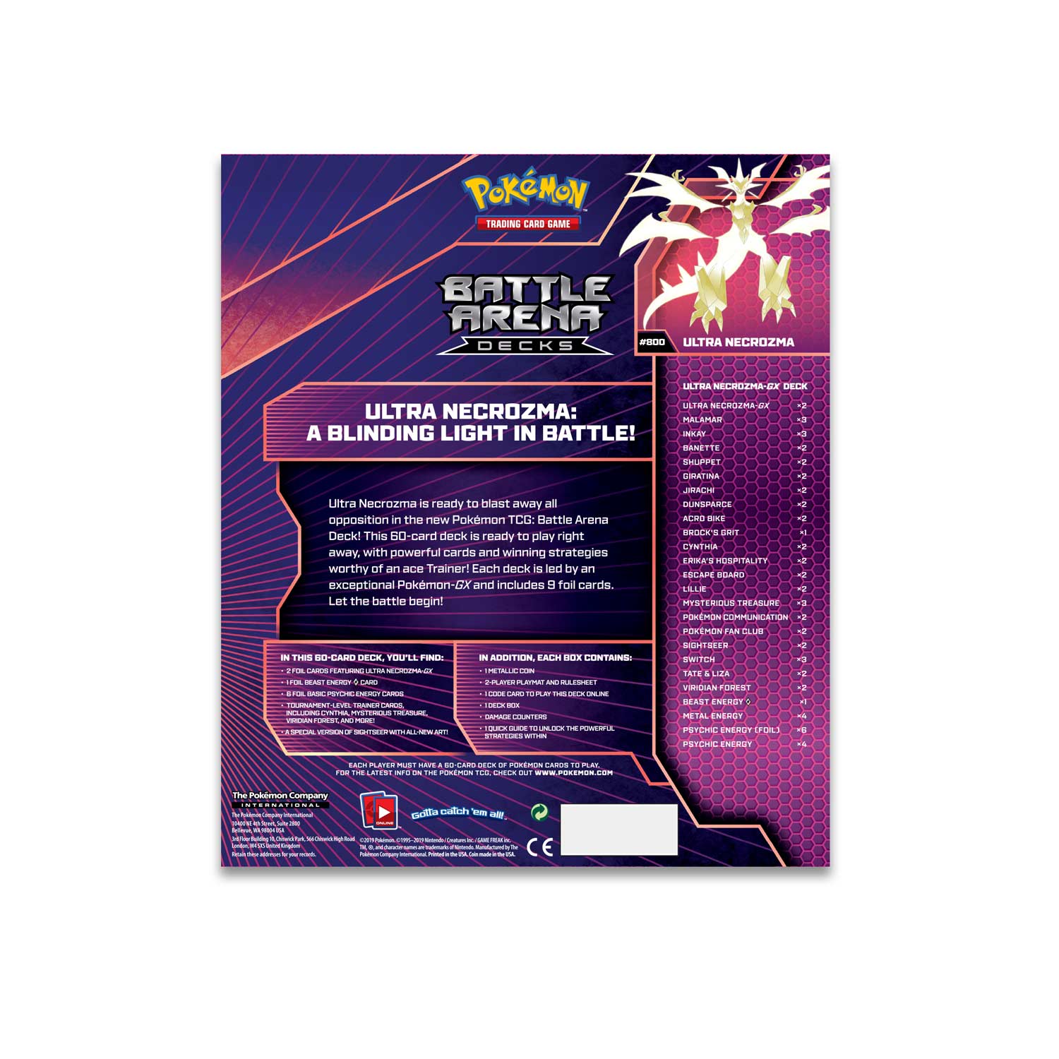 Pokémon Tcg Battle Arena Deck Ultra Necrozma Gx