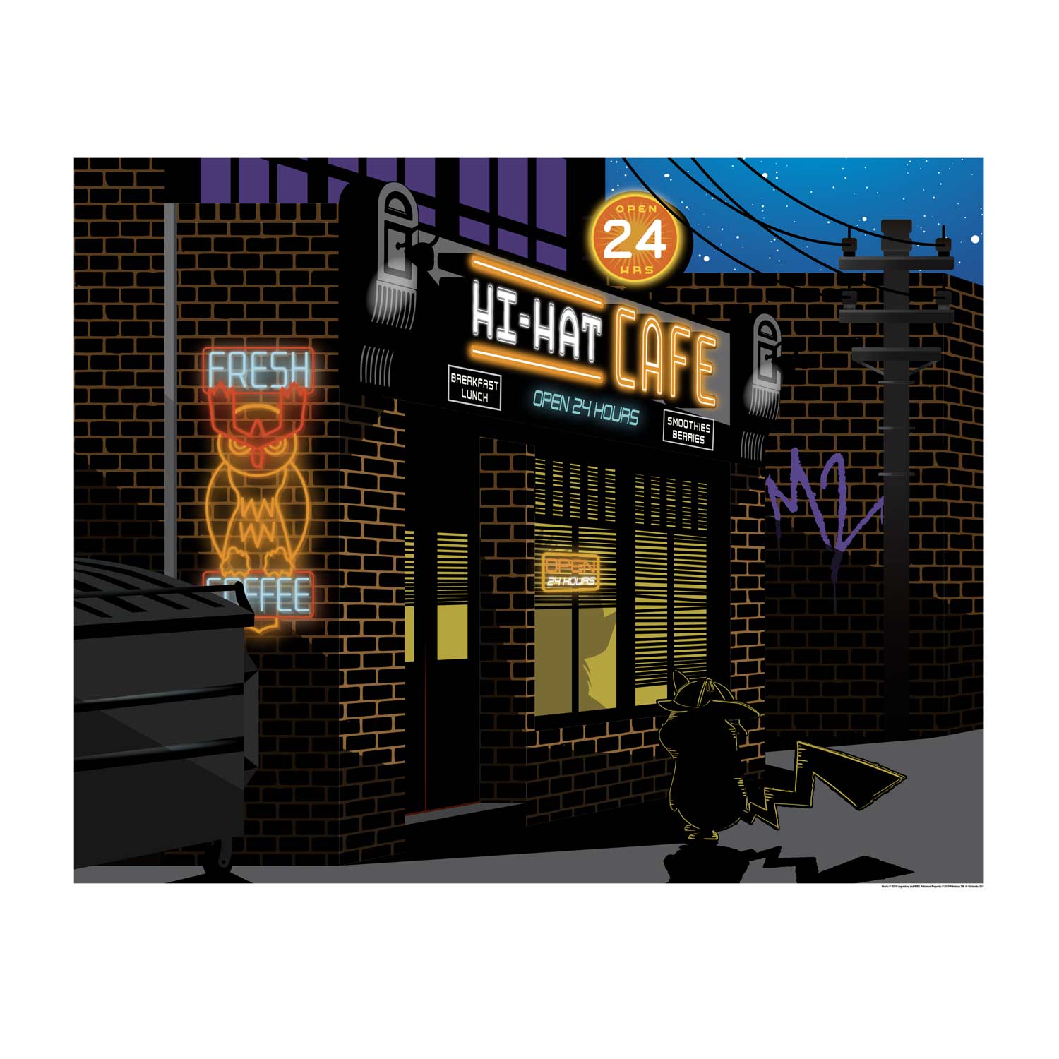 Pokémon Detective Pikachu Late Night Coffee Break Poster