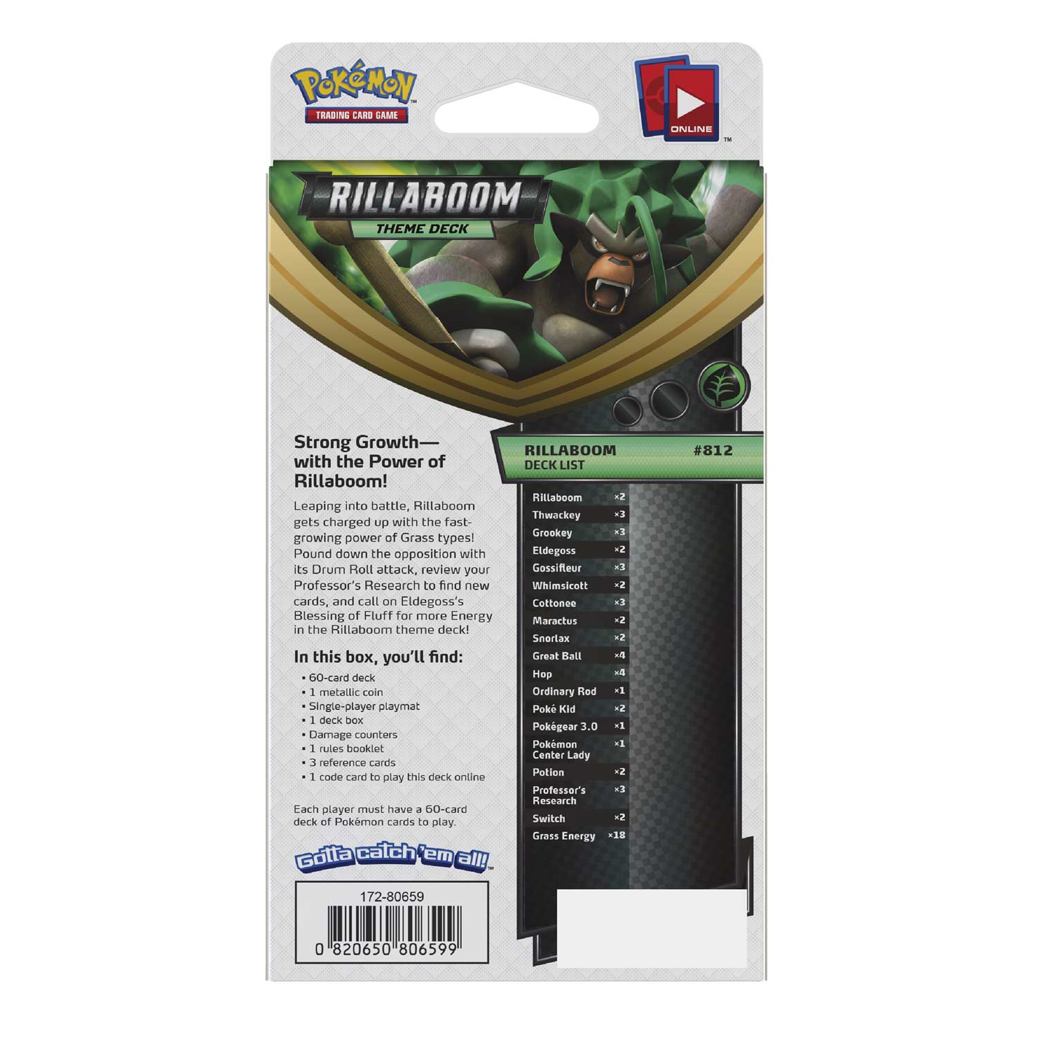 Pokémon TCG: Sword & Shield Rillaboom Theme Deck (Grass)