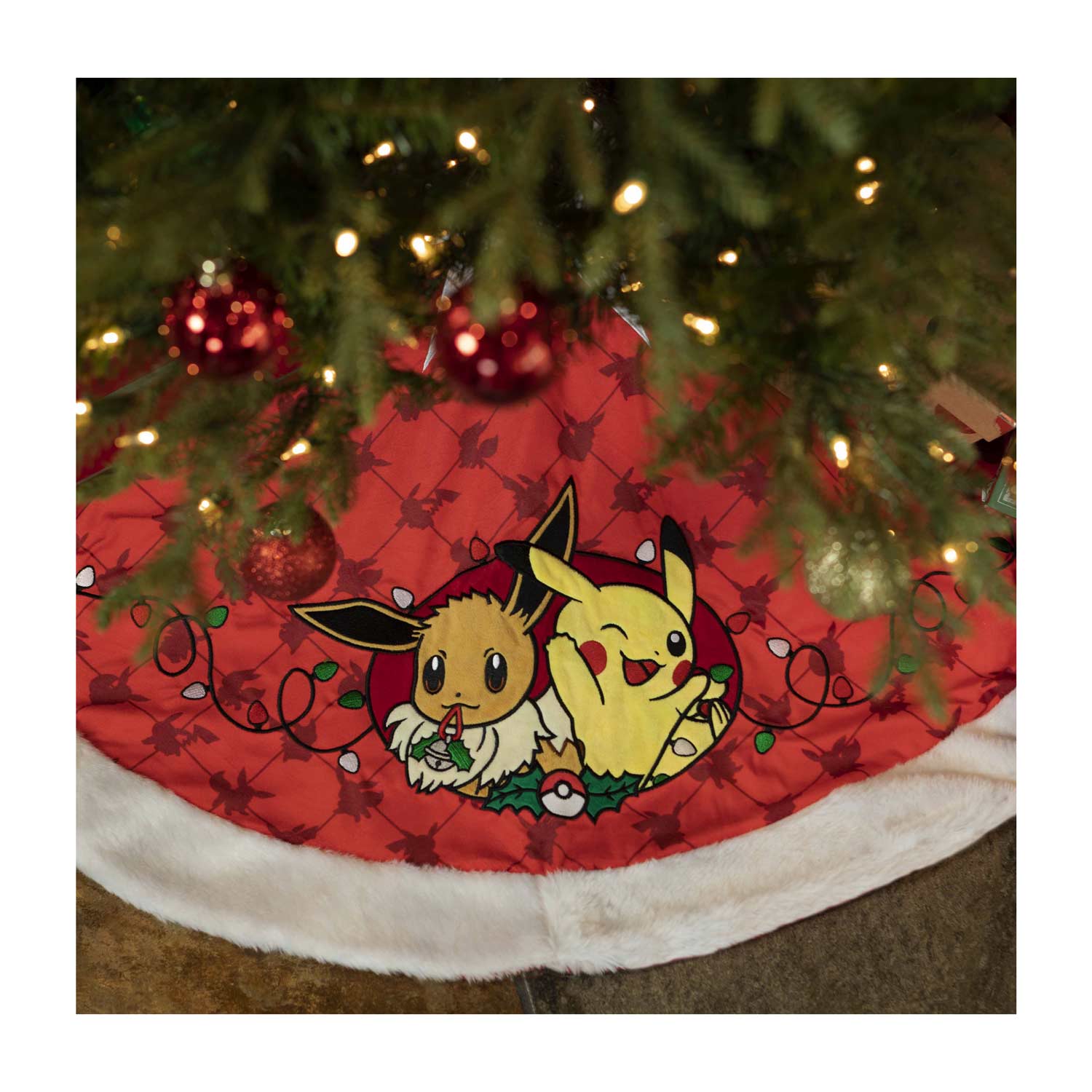 Pikachu Eevee Pokémon Holiday Tree Skirt